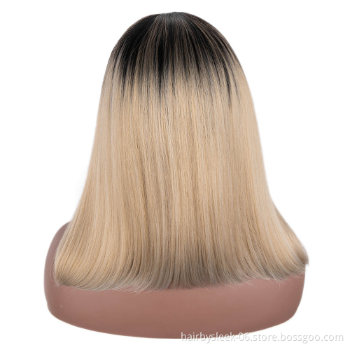 4 classic colors 14 inches High Temperature Resistant synthetic wig wholesale super Silky straight wave headband wig for woman